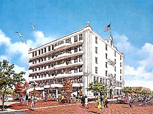 perspective drawing for McClintock Plaza - San Diego, California