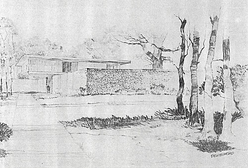 exterior view drawing for the Taxdel House